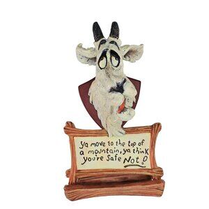 Shade Tree Creations Mountain Goat Head Figurine Silly Collectible